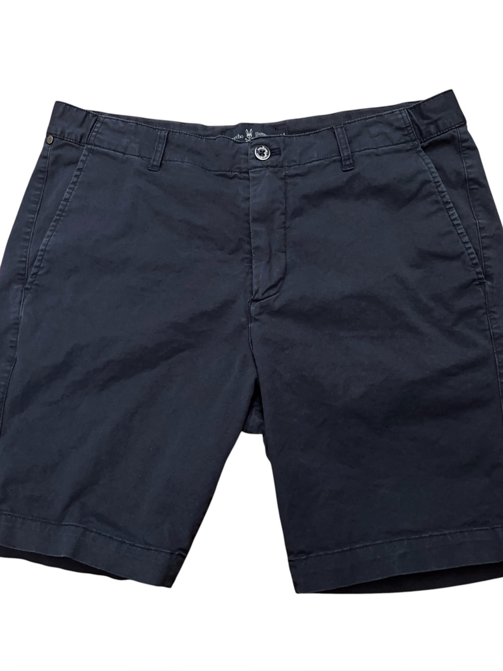 Psycho Bunny Diego Shorts Mens Size 34 Chino 8" Inseam Stretch Navy Blue